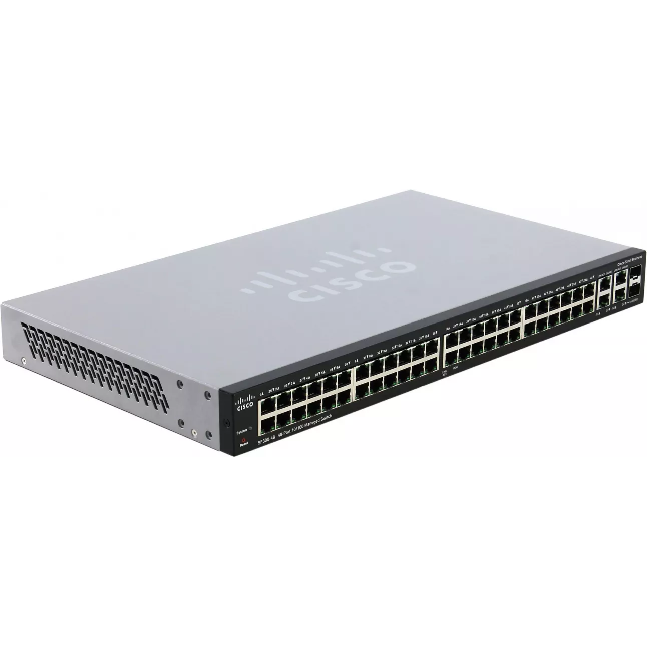 Коммутатор Cisco SF300-48 (некондиция, неисправность индикации на портах)